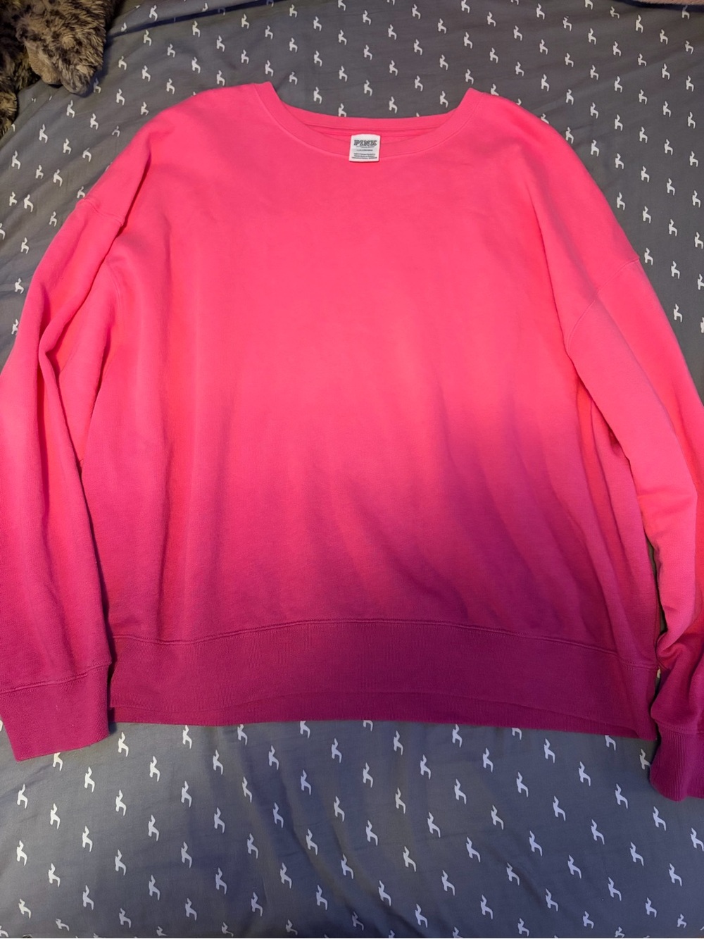 PINK Victoria's Secret Ombre Crewneck Sweater — Hot Pink to Rose